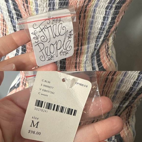 Free People Lilah Pleated Tube Dress Removable Straps Size Medium NEW - Picture 15 of 16